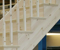 Pine Cut and mitred Stair String Detail