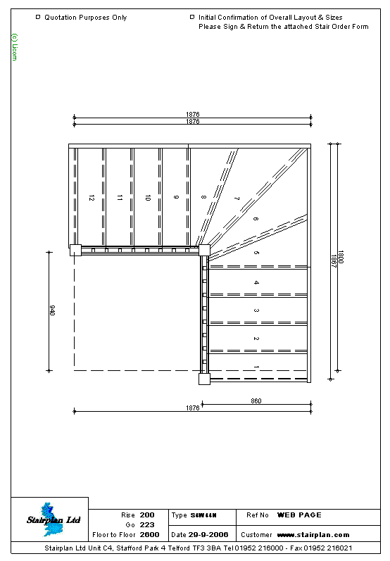 S4W44N 4 Tread Winder Staircase