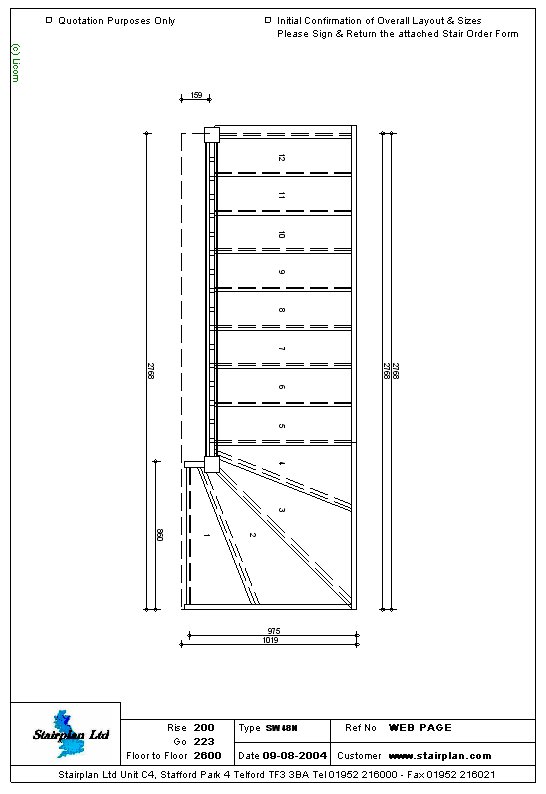 SW48N 4 Tread Winder Staircase