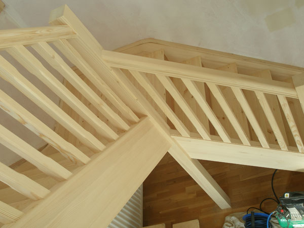 Corner detail showing the stop chamfered balusters