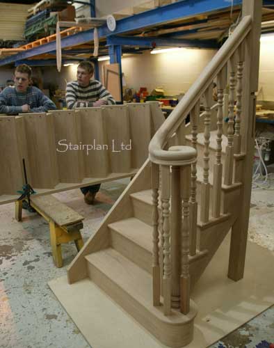 Oak Staircase with a Volute handrail detail