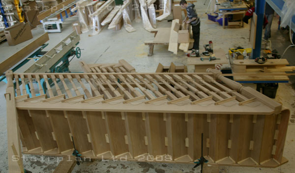 Brooklyn Oak cut string staircase